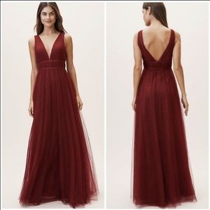 Jenny Yoo Bhldn Sarita Dress Bordeaux Sz 4